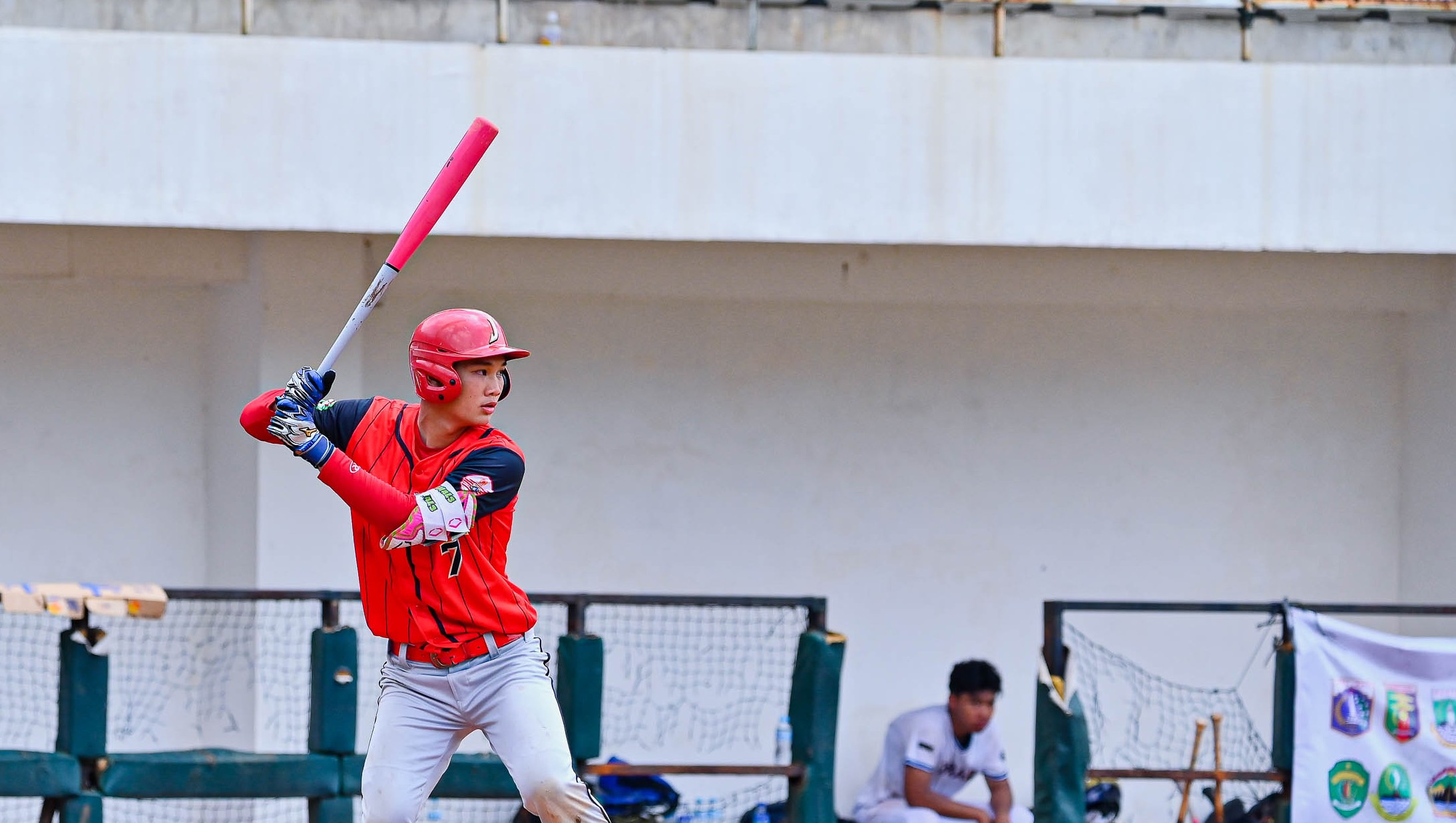 Baseball player batting